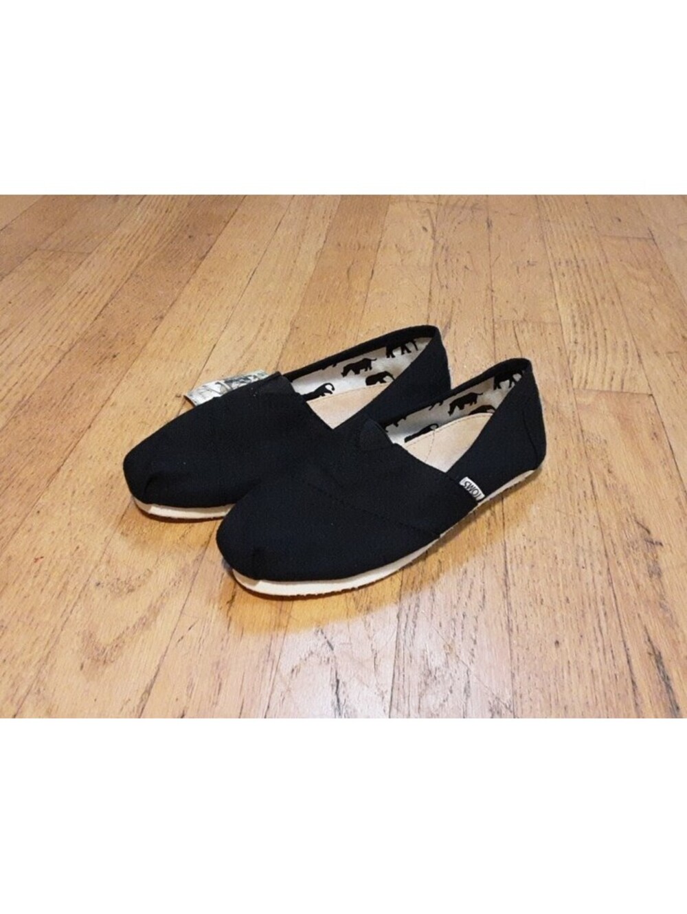 Women's Shoes TOMS CLASSICS Casual Slip On Canvas BLACK New Size: W6